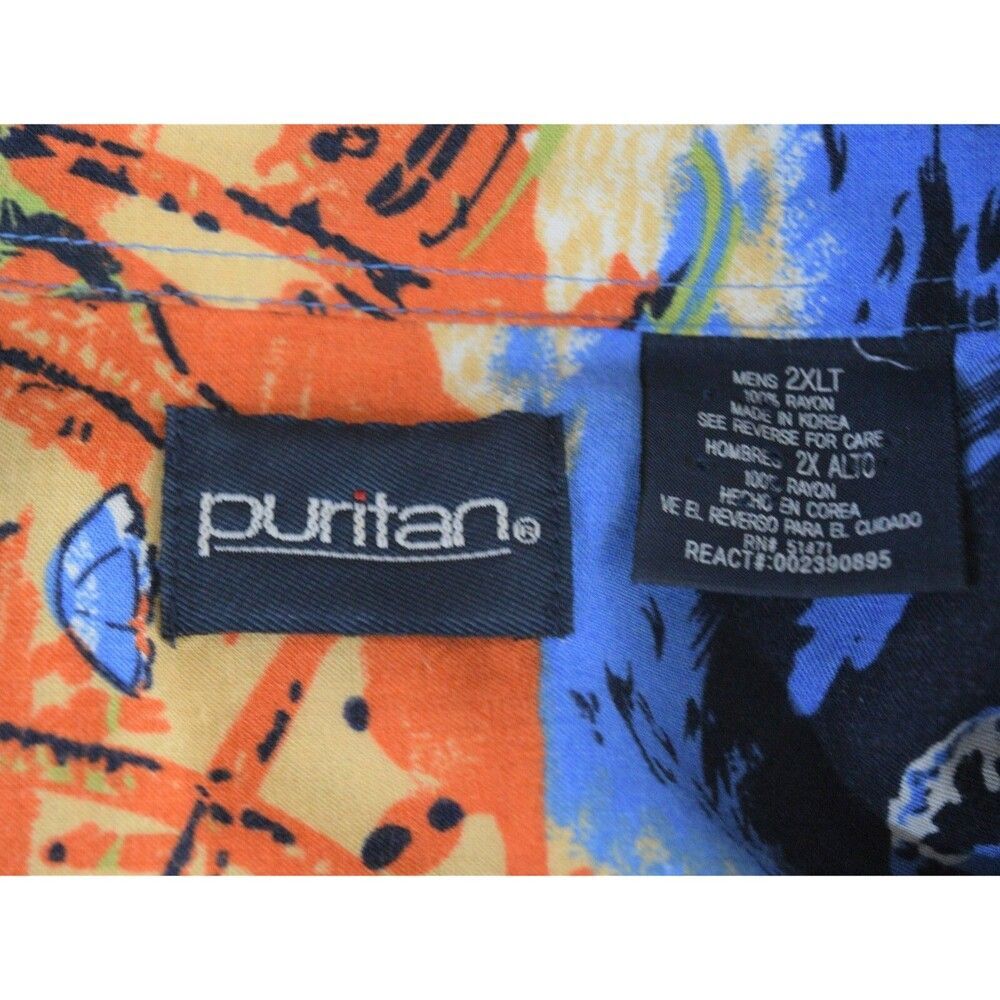 Puritan Ocean Beach Men's Size 2XLT Casual Button Front Shirt - Picture 11 of 11